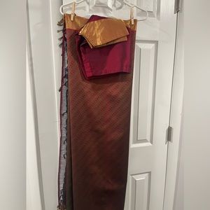 Kanchipuram Silk Saree - Red/Orange